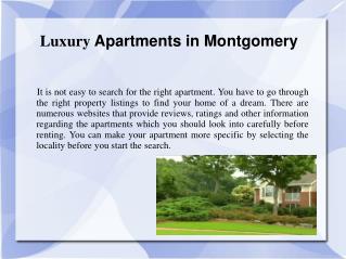 Luxury Apartments in Montgomery