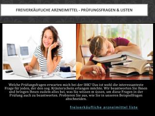 Freiverkäufliche Arzneimittel - Prüfungsfragen & Listen