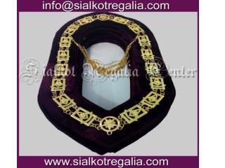 Masonic regalia Past master chain collar Gold