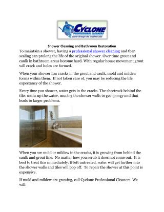 Shower Cleaning and Bathroom Restoration