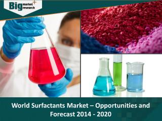 World Surfactants Market - Opportunities and Forecast 2014 - 2020 - Big Market Research