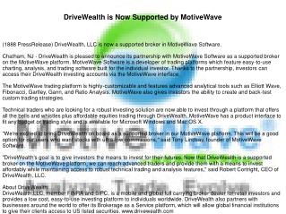 DriveWealth is Now Supported by MotiveWave