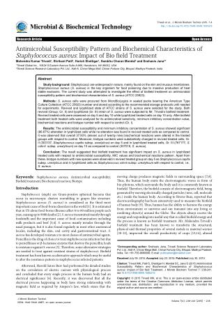 Antimicrobial Susceptibility Pattern of Staphylococcus aureus