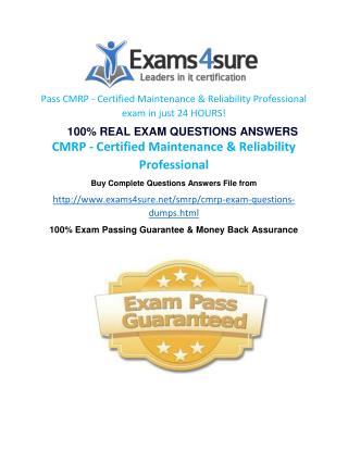 CMRP Practice Questions