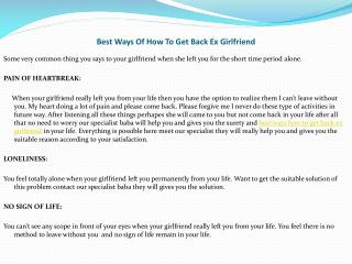 Desired Methods Of How To Get Back Ex Girlfriend
