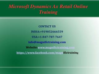 Microsoft Dynamics Ax Retail Online Training in Australia