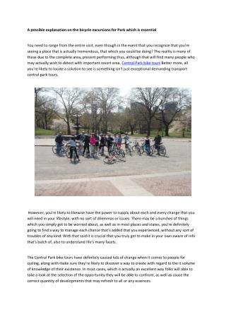 Central Park bike tours