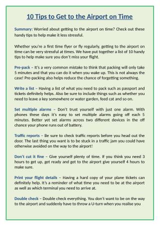 10 Tips to Get to the Airport on Time