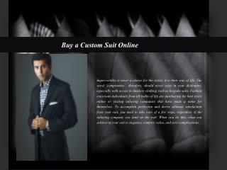 Buy a Custom Suit Online