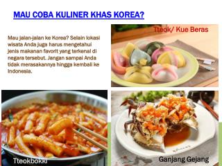 Mau Coba Kuliner Khas Korea