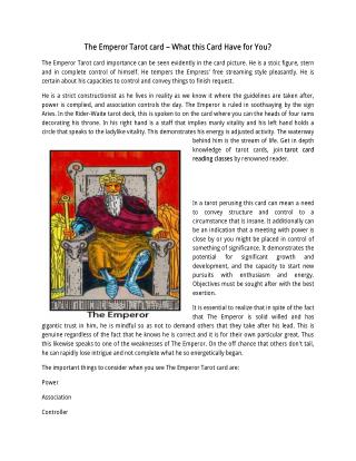 Know about The Emperor, Tarot Card Reading Courses