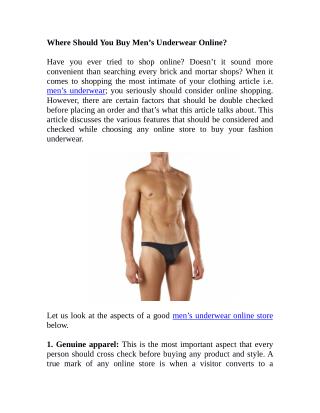 Where Should You Buy Men’s Underwear Online?