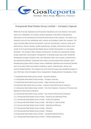 Evergrande Real Estate Group Limited – Company Capsule