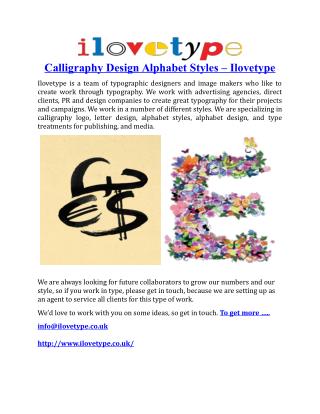 Calligraphy Design Alphabet Styles