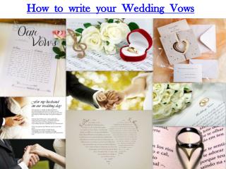 How to write your Wedding Vows