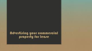 Advertising your commercial property for lease