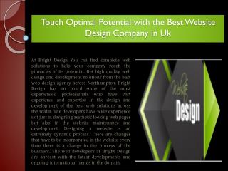 Touch Optimal Potential with the Best Website Design Company in Uk