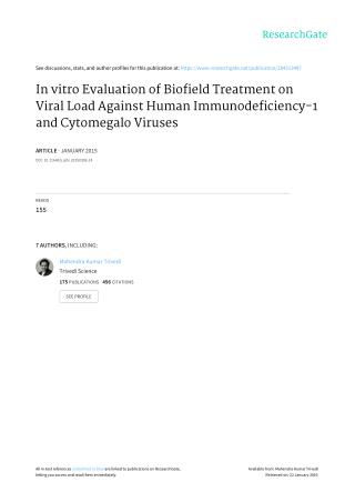 An Impact of Biofield Treatment on HIV & Cytomegalo Viruses