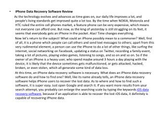 iPhone Data Recovery Software Review