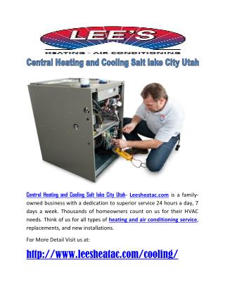 Central Heating and Cooling Salt lake City Utah