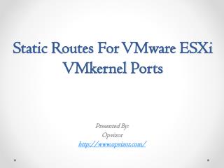 Static Path For VMware ESXi VMkernel Ports