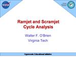 Ramjet and Scramjet Cycle Analysis