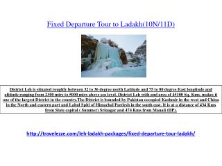 Fixed Departure Tour to Ladakh(10N/11D)