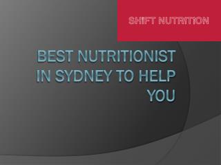 Best nutritionist in Sydney to help you