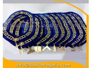 Masonic Blue Lodge officer chain collar with jewels