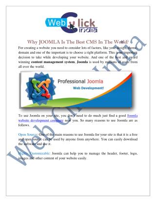 Joomla Website Development Company in Delhi India