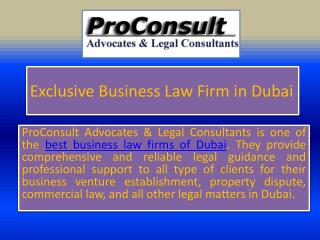 Exclusive Business Law Firm in Dubai