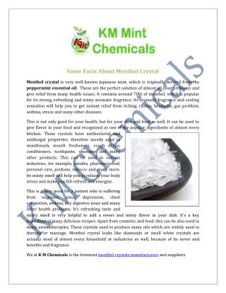 Menthol Crystals Manufacturers