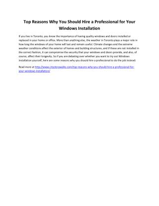 Top Reasons Why You Should Hire a Professional for Your Windows Installation