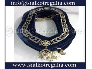 Masonic Blue Lodge Chain collar silver complete jewels set