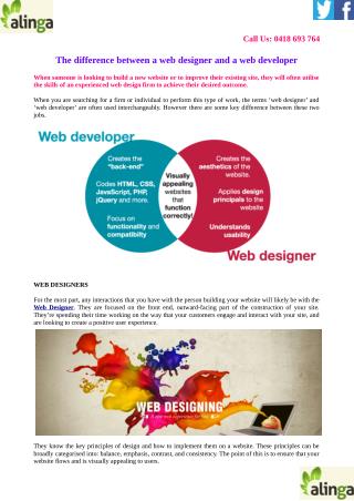 The difference between a web designer and a web developer