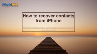 How to recover contacts from iPhone