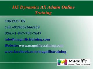 Microsoft Dynamics Ax Admin online Training in Australia