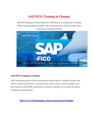 SAP FICO Training in Chennai