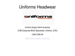 Find Best Uniforms Headwear Online - Australia