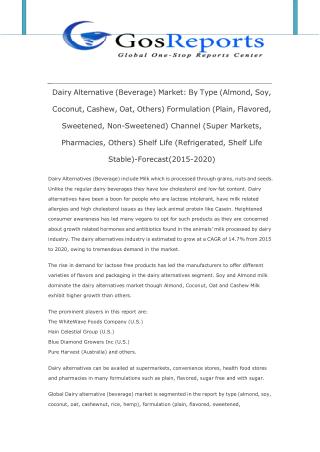 Dairy Alternative (Beverage) Market