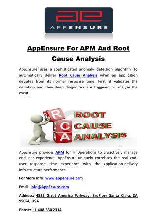 AppEnsure For APM And Root Cause Analysis