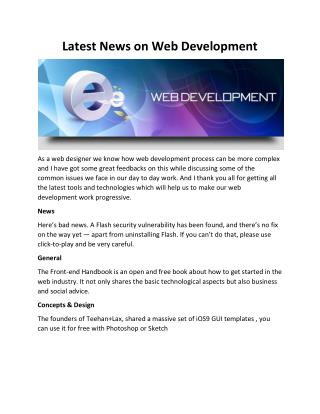 Latest News on Web Development