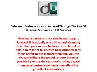 Take Your Business to another Level Through The Use Of Business Software and IT Services