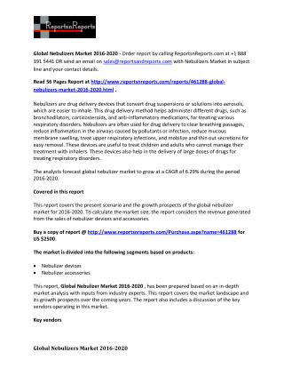 World Nebulizers Market Research Report 2015 – 2020