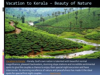 Vacation to kerala – beauty of nature