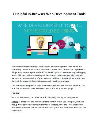 7 Helpful In-Browser Web Development Tools