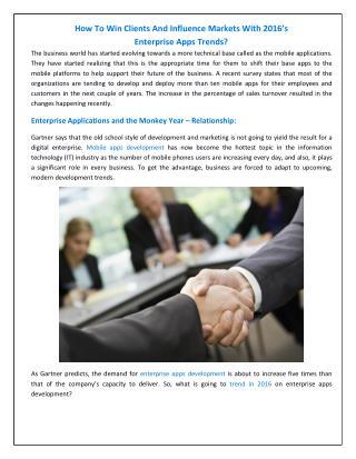 How to win clients and influence markets with 2016’s enterprise apps trends?