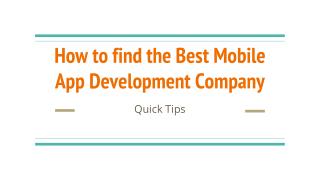 How to find the Best Mobile App Development Company