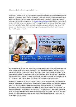 Complete guide to carpet aspen