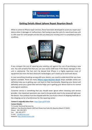 Getting Details About Iphone Repair Boynton Beach